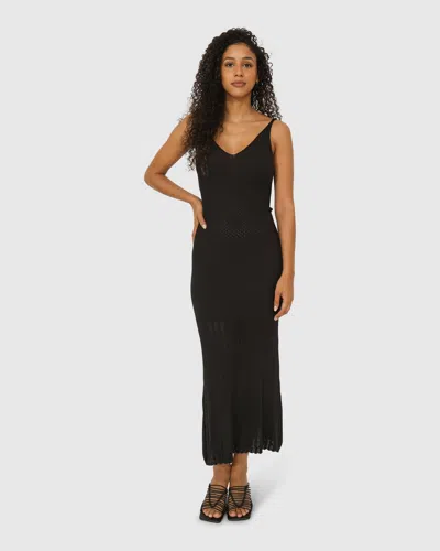 Belle & Bloom Sweet Nothings Midi Knitted Dress In Black