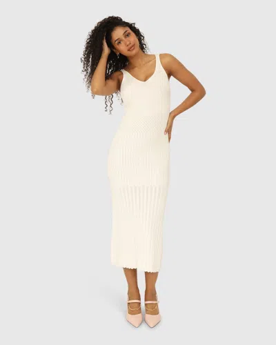 Belle & Bloom Sweet Nothings Midi Knitted Dress In White