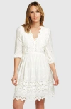 Belle & Bloom Sweet Talk Eyelet Mini Dress - White