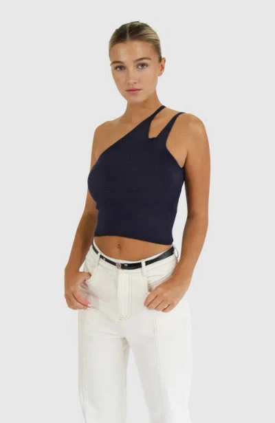 Belle & Bloom Symphony Double Strap Knit Crop In Navy