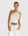 Belle & Bloom Symphony Double Strap Knit Crop In White