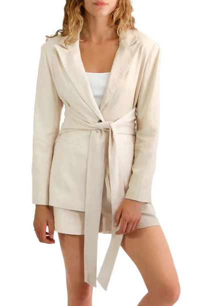 Belle & Bloom Synergy Wrap Blazer In Neutral