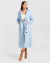 Belle & Bloom Tainted Love Wool Blend Longline Coat In Blue