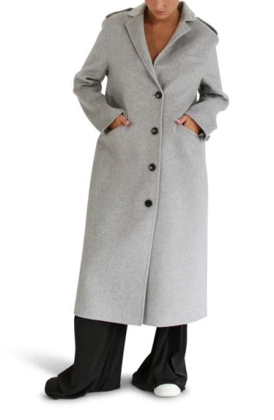 Belle & Bloom Tainted Love Longline Coat In Grey Marle