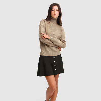 Belle & Bloom The Academy Turtleneck Jumper In Brown