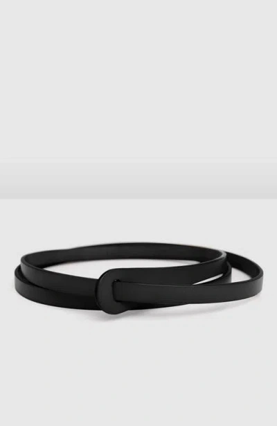 Belle & Bloom Tie The Knot Leather Belt In Black