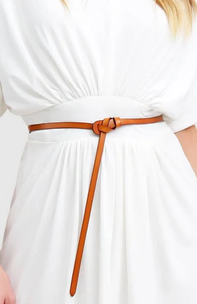 Belle & Bloom Tie The Knot Leather Belt In Brown