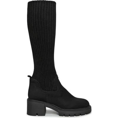 Belle & Bloom Tokyo Lights Rib Sock Boot In Black
