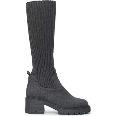 Belle & Bloom Tokyo Lights Rib Sock Boot In Gray