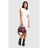 Belle & Bloom Twilight Leather Cross In Merlot