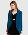 Belle & Bloom Unchained Heart Blazer In Dark Teal