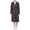 Belle & Bloom Unstoppable Leather Trench Coat In Black