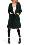 Belle & Bloom Walk This Way Wool Blend Oversized Coat In Dark Green