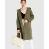 Belle & Bloom Walk This Way Wool Blend Oversized Coat In Army Green