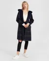 Belle & Bloom Walk This Way Wool Blend Oversized Coat In Navy French Plaid