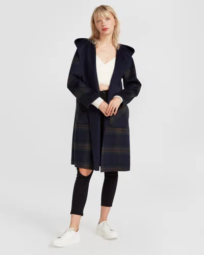 Belle & Bloom Walk This Way Wool Blend Oversized Coat In Blue