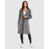 Belle & Bloom Walk This Way Wool Blend Oversized Coat In Dark Grey