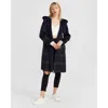 Belle & Bloom Walk This Way Wool Blend Oversized Coat In French Navy Plaid