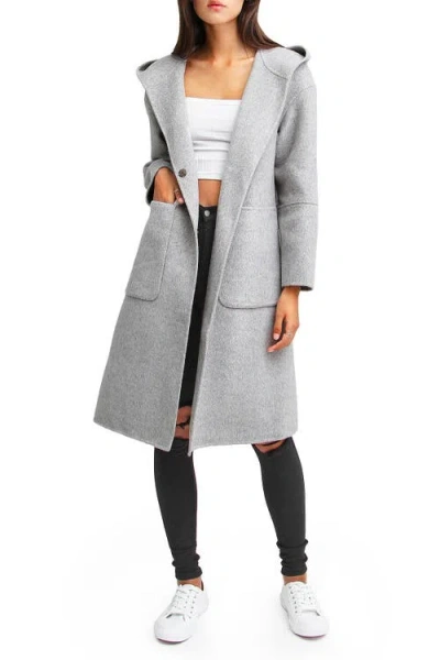 Belle & Bloom Walk This Way Wool Blend Oversized Coat In Grey