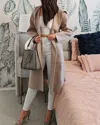 Belle & Bloom Walk This Way Wool Blend Oversized Coat In Multi