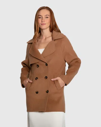 Belle & Bloom Wanna Be Loved Wool Blend Peacoat In Brown