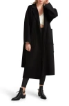 Belle & Bloom Sunday Morning Hooded Wool Blend Coat In Black