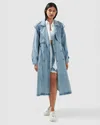 Belle & Bloom Wild Skies Denim Trench Coat In Blue