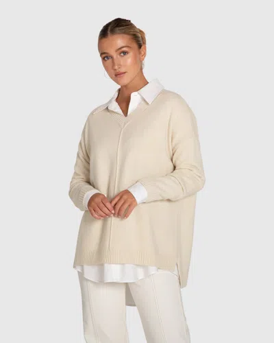 BELLE & BLOOM WONDER OF YOU CASHMERE BLEND OVERSIZED JUMPER