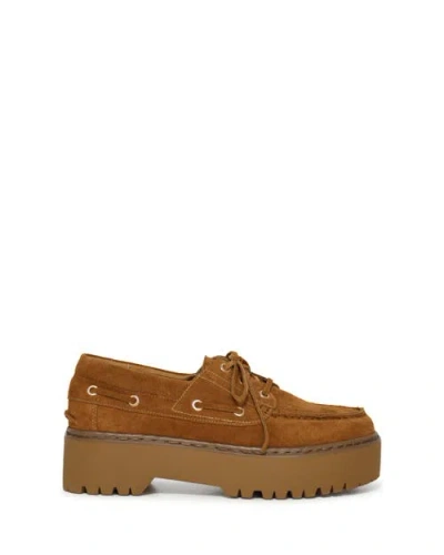 Belle & Bloom Yachting Day Suede Boat Shoe In Brown