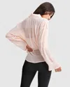 Belle & Bloom Yoko Shirred Chiffon Blouse  - Blush In Gold