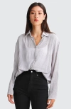 Belle & Bloom Yoko Shirred Chiffon Blouse In Grey