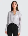 Belle & Bloom Yoko Shirred Chiffon Blouse In Grey
