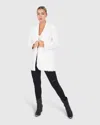 Belle & Bloom Young Blood Frayed Edge Blazer In White