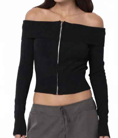 Belle Anna Annise Off The Shoulder Jacket In Black