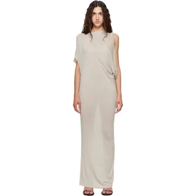 Belle Anna Beige Ornament Maxi Dress In Stone