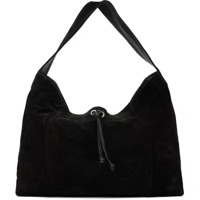 Belle Anna Black Gesture Bag In Black Suede