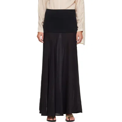 Belle Anna Black Jewel Maxi Skirt