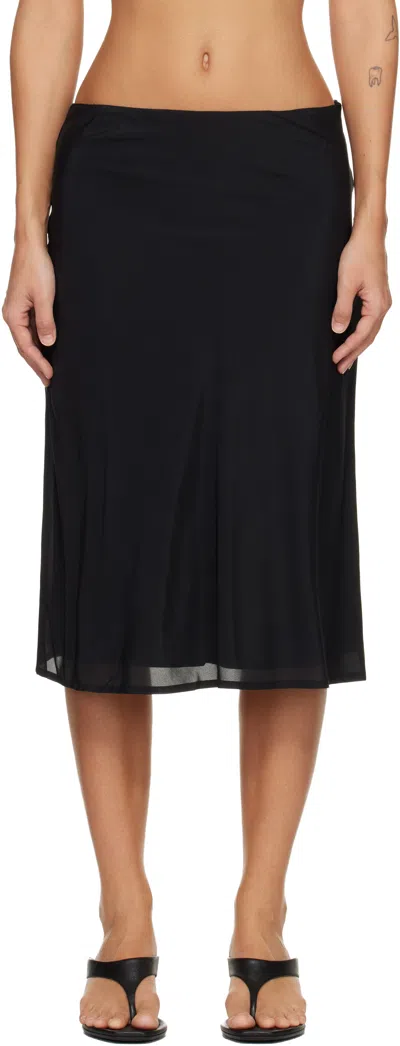 Belle Anna Black Lea Midi Skirt