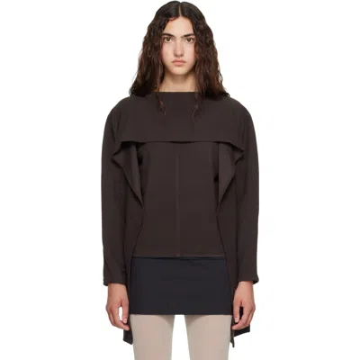Belle Anna Brown Stream Top In Dark Brown
