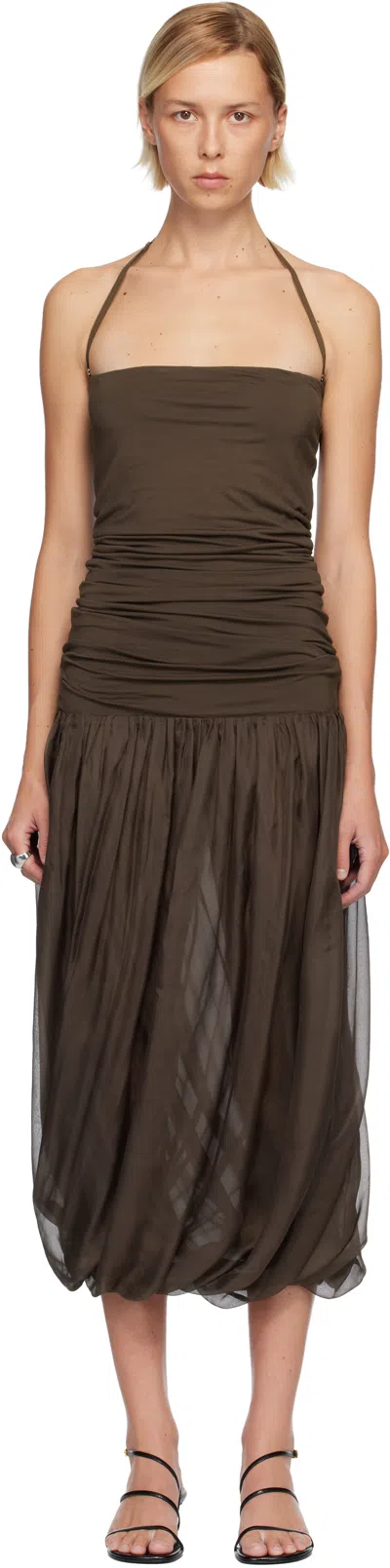 Belle Anna Brown Willow Midi Dress