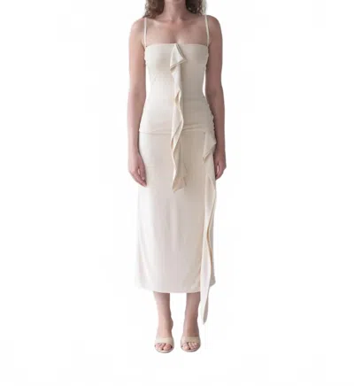 Belle Anna Cascade Square Neck Top In Cream In White