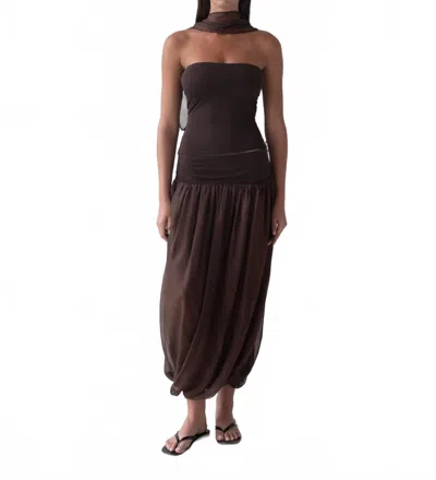 Belle Anna Meadow Maxi Skirt In Brown