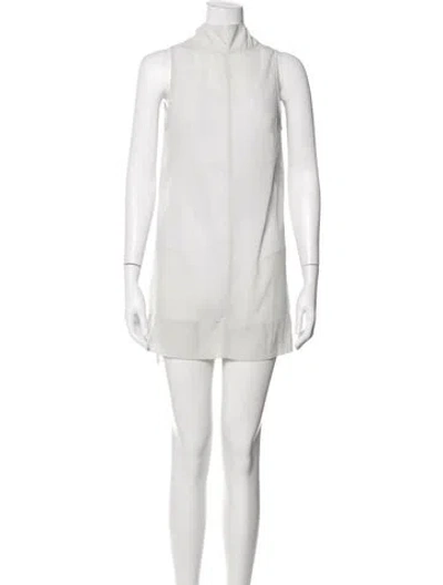 Pre-owned Belle Anna Mock Neck Mini Dress W/ Tags In White