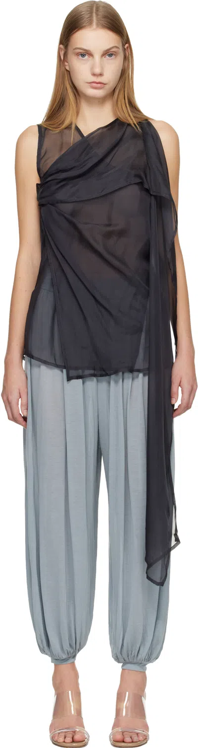 Belle Anna Navy Vale Top In Gray