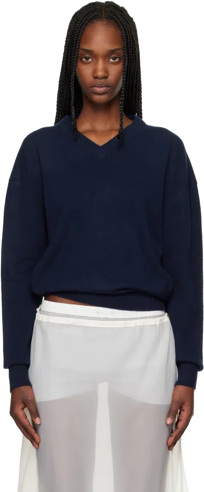 Belle Anna Navy Valley Sweater In Blue