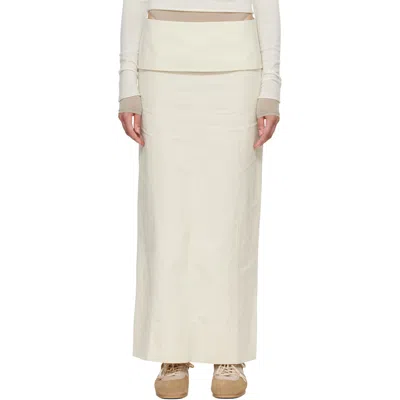 Belle Anna Off-white Helia Maxi Skirt In Butter