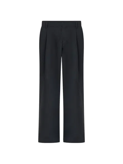 Belle Anna Pleated Wide-leg Trousers In Black