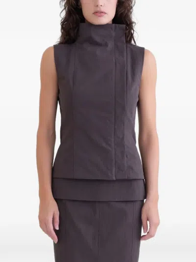 Belle Anna Secrets Layered Vest In Gray