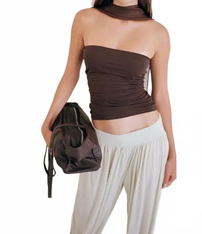 Belle Anna Shadow Strapless Tube Top In Brown