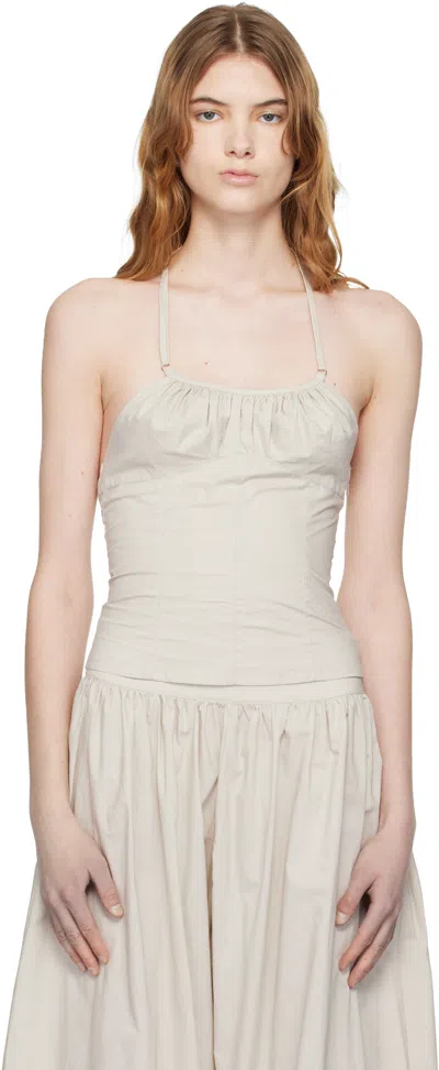 Belle Anna Taupe Flore Top In Brown